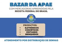 APAE promove bazar com produtos apreendidos pela Receita Federal